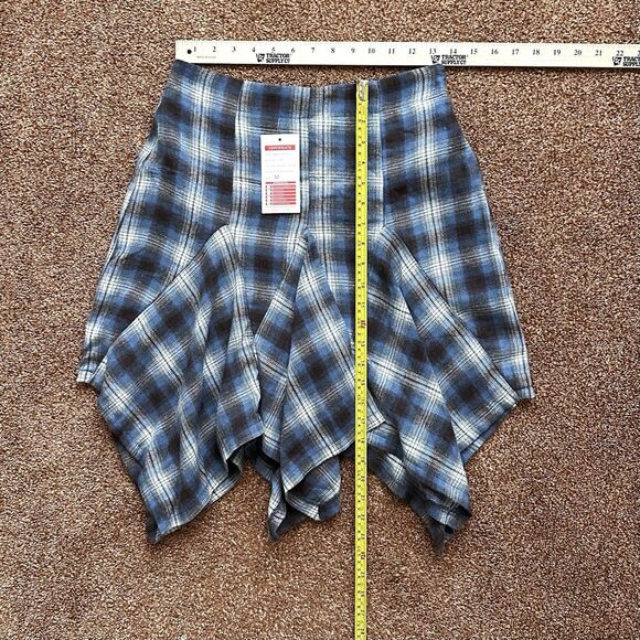 New Collection Skort Med Plaid Handkerchief Hem Side Zip Grunge Academia NWT - Picture 7 of 7